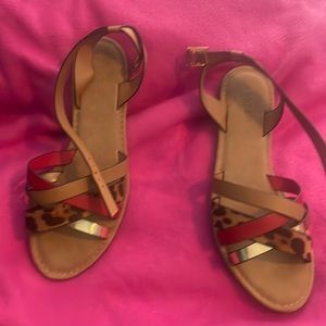 Cute flat multi color sandals